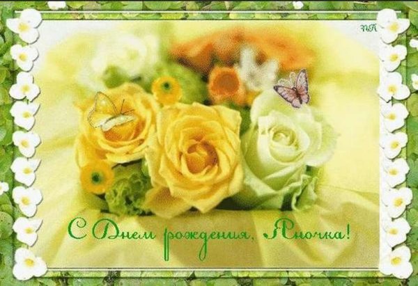 С днём рождения Яночка открытки
