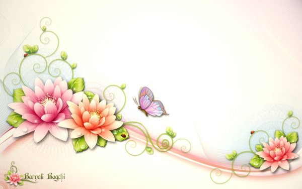 Рамка из цветов на визитку