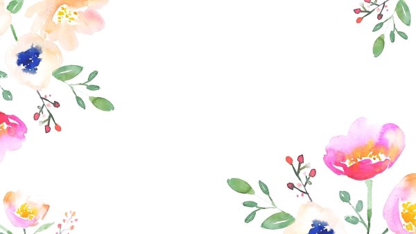 Акварельные цветы на белом фоне