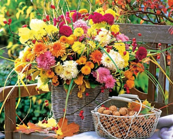 Букет "осенние хризантемы"