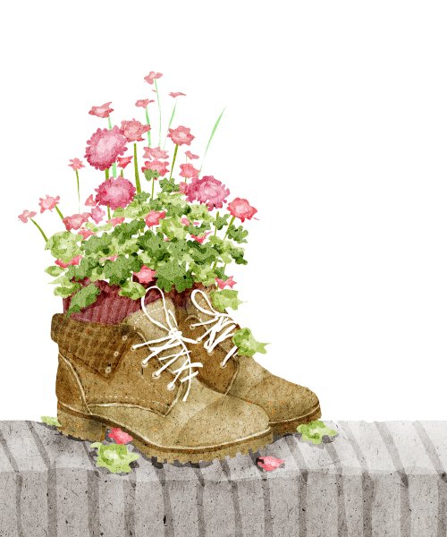 Ботинки с цветами