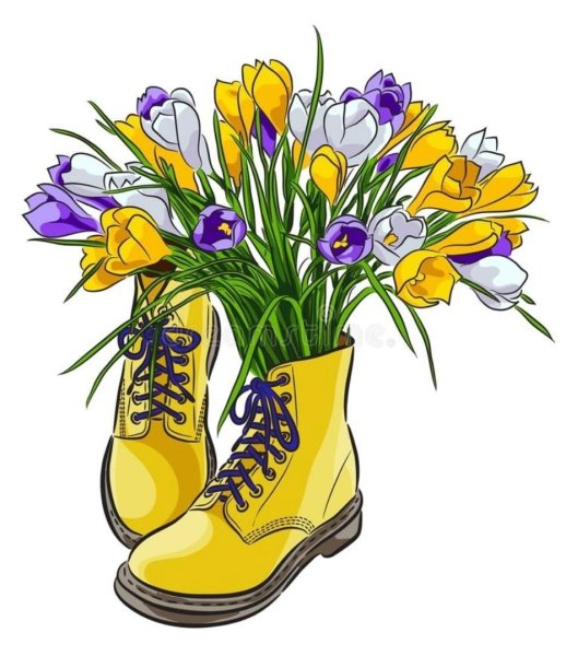 Цветы в сапогах резиновых