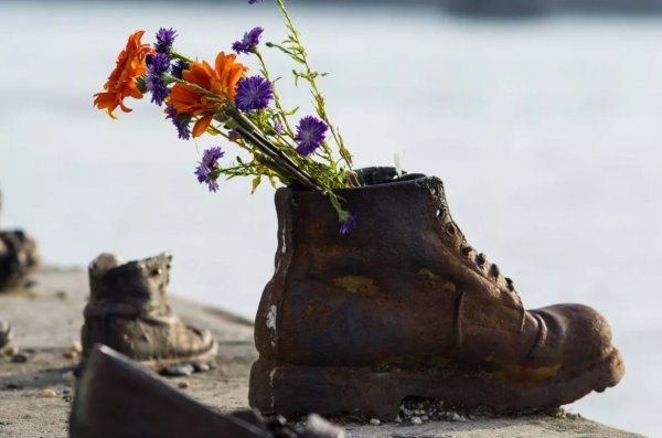 Цветы в туфлях живопись