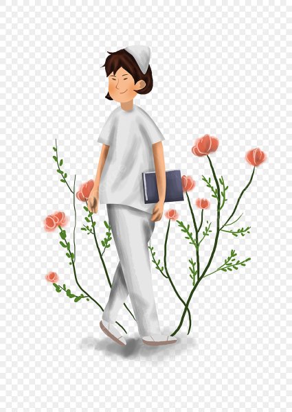 Картина доктор с цветами