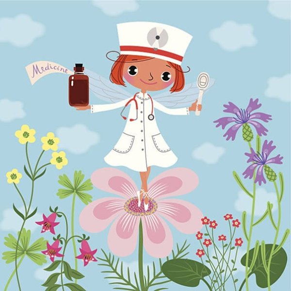 Доктор с цветами рисунок