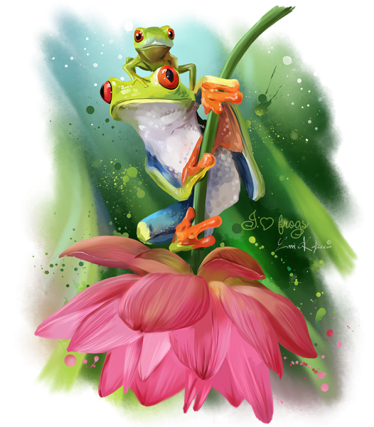 Жаба с цветами