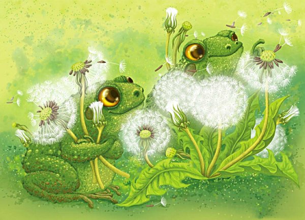 Лягушка с цветочком