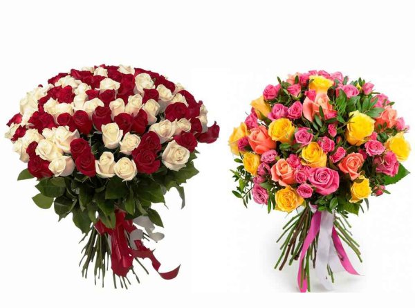 Букет с белыми лилиями и зелеными цветами