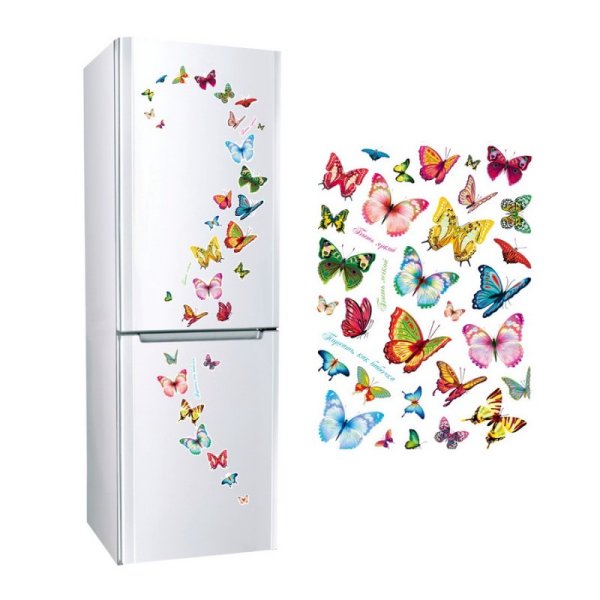 Наклейка на холодильник цветы