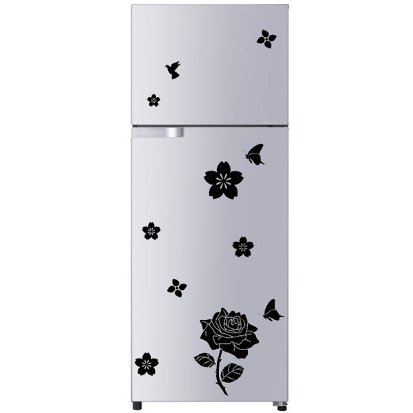 Холодильник с цветами на двери