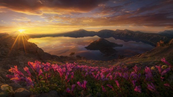 Природа горы закат