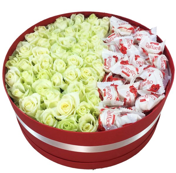 Конфеты Raffaello коробка роза