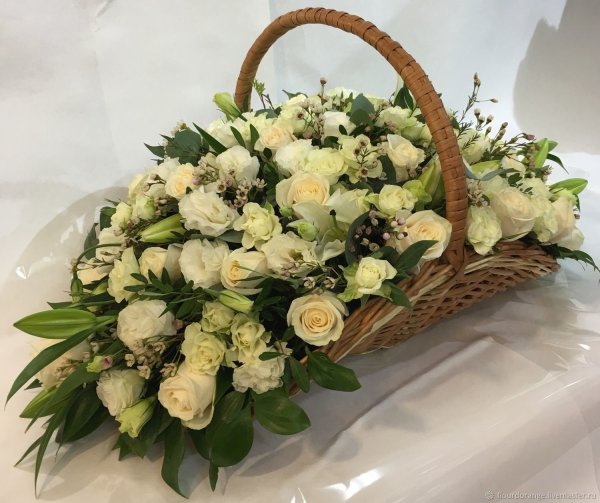 Оригинальные букеты в корзинках