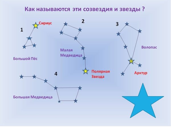 Полярная звезда в созвездии малой медведицы