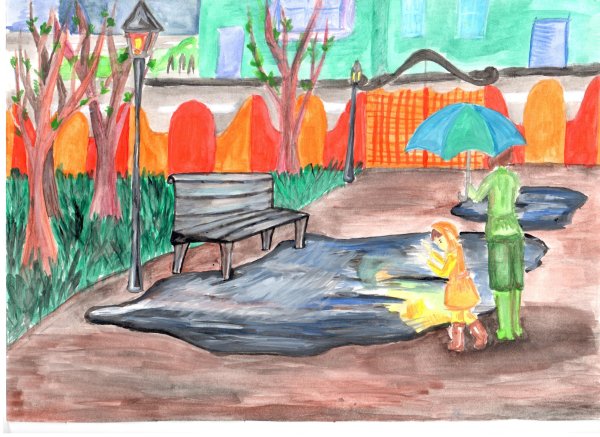 Весна в городе рисовать