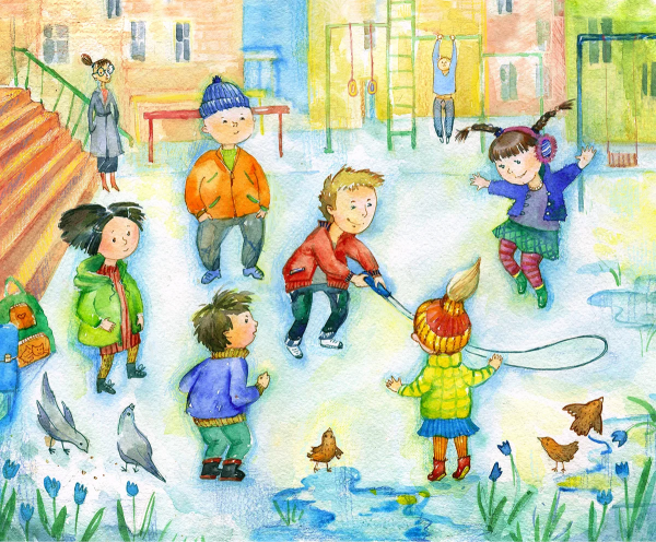 Труд людей весной