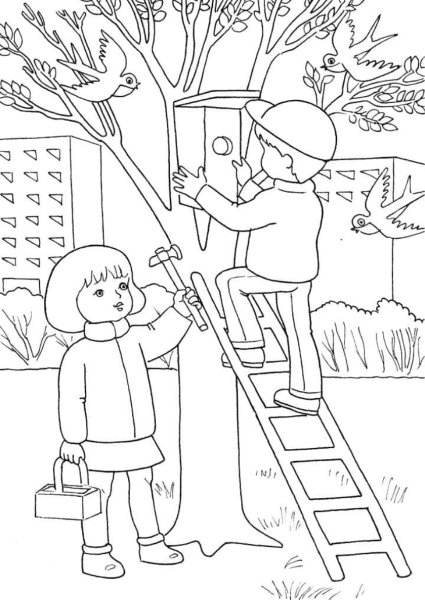 Раскраска. Весна