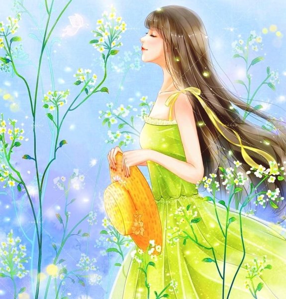 Открытка девушка Весна