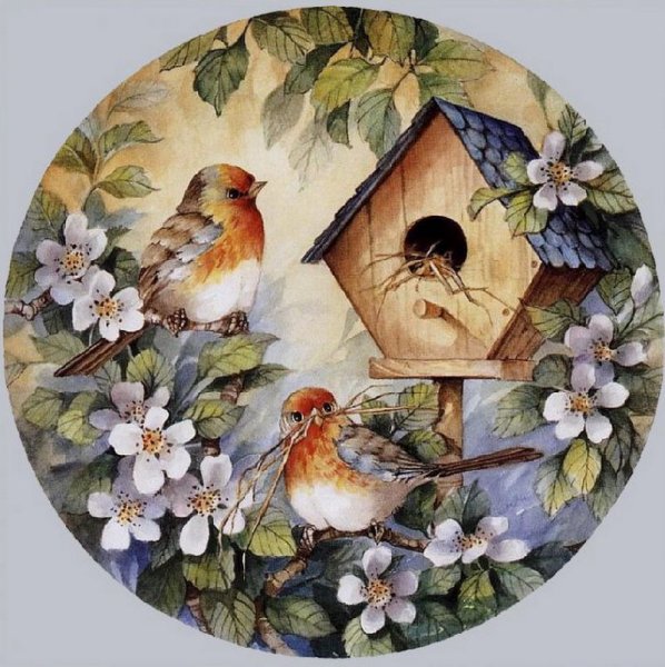 Птицы для декупажа