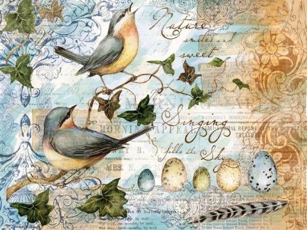 Винтажные птички для декупажа