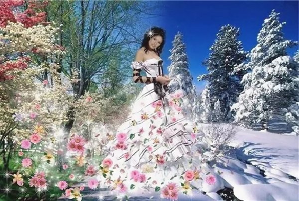 Подснежники в снегу