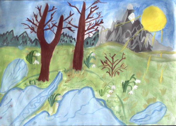 Рисование Весна в лесу