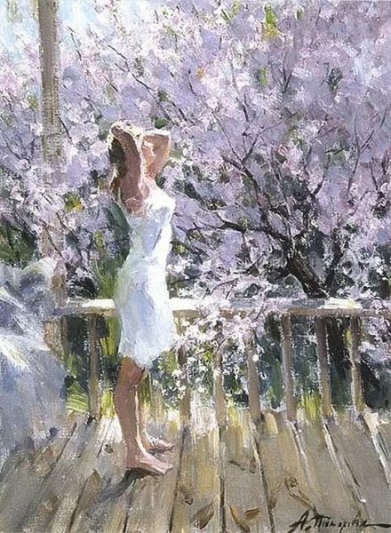 Девушка за окном под дождем