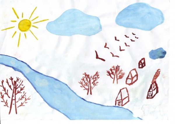 Рисование в детском саду весенние ручейки