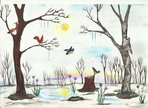 Весна рисунок для детей