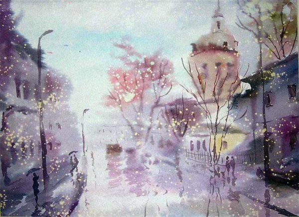 "Дождливо-осеннее.художник Евгений Гавлин картины