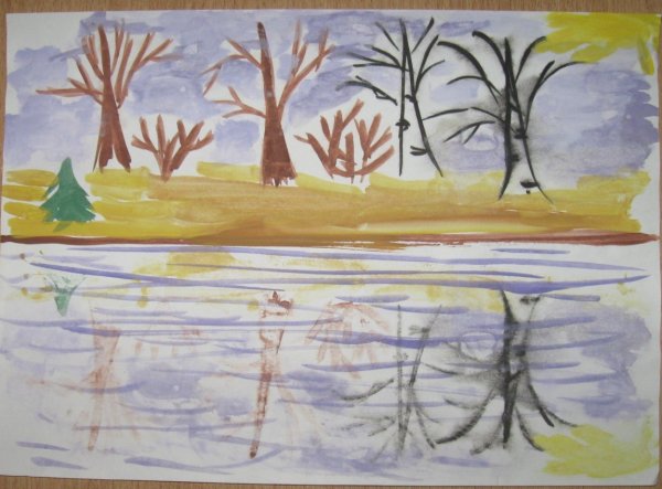 Рисование весеннего пейзажа