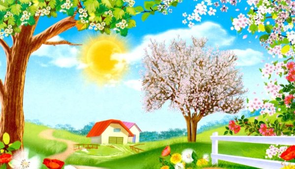 Весенний пейзаж для детей