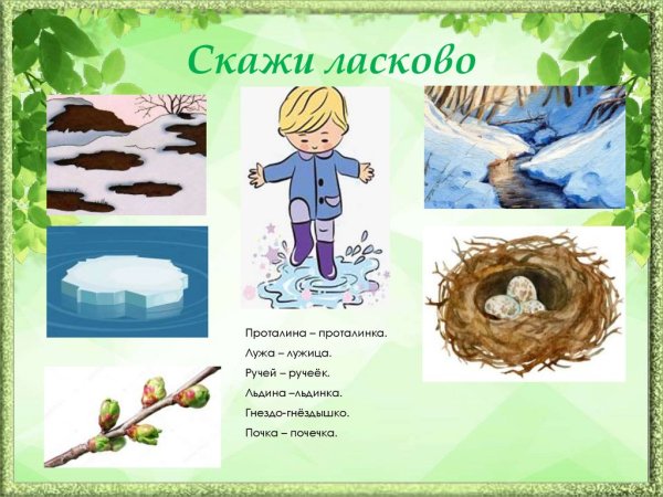 Весна игра назови ласково