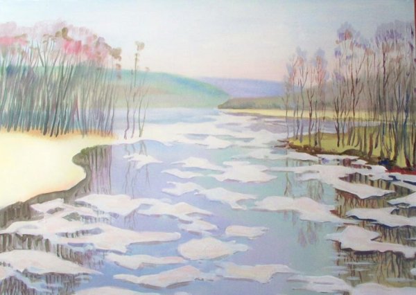 Весенний пейзаж для дошкольников