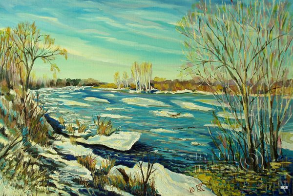 Картины "Весна на реке" 2003
