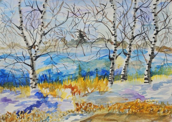 Рисование весеннего пейзажа