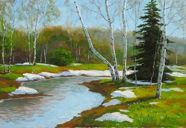 Рисунок на тему Весна карандашом