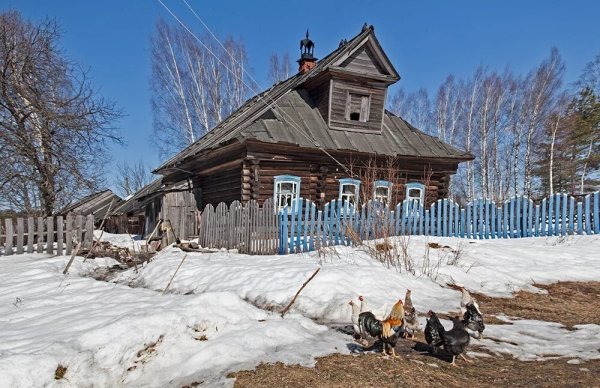 Деревенский домик в живописи