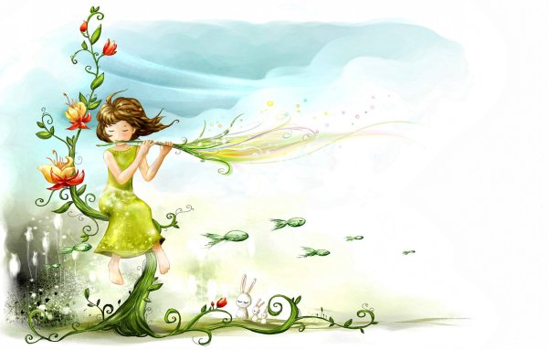 Весенняя девушка рисунок