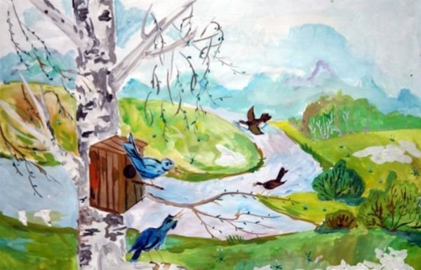 Красивые рисунки на тему Весна