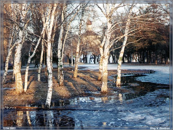 Наступление весны в городе
