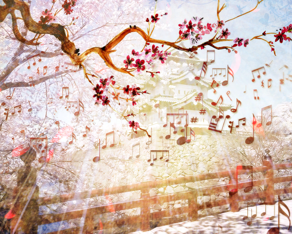 Весенняя композиция на красивом фоне