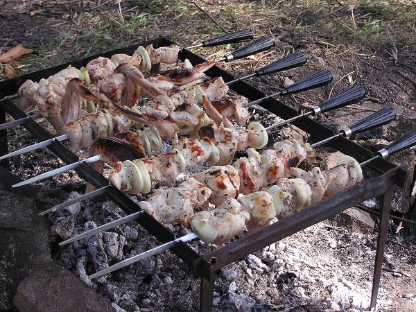 Шашлыки на природе весной