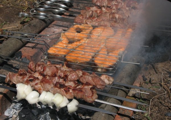 Шашлыки на природе весной