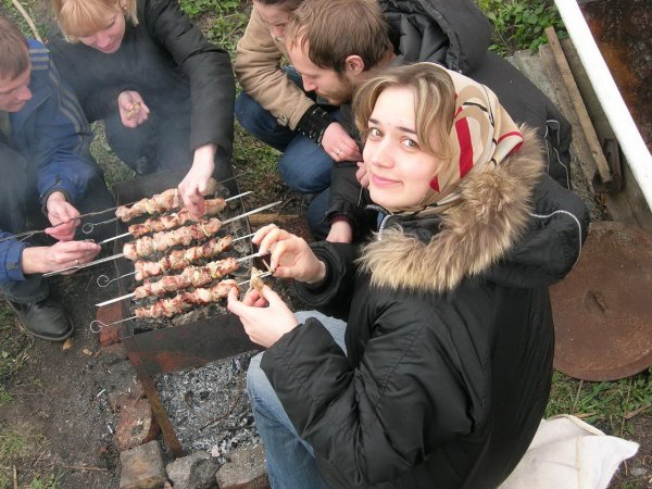 Компания на шашлыках