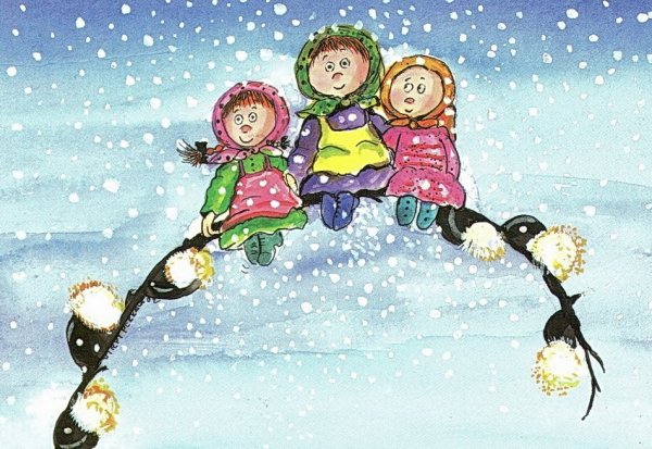 Зима Весна дети