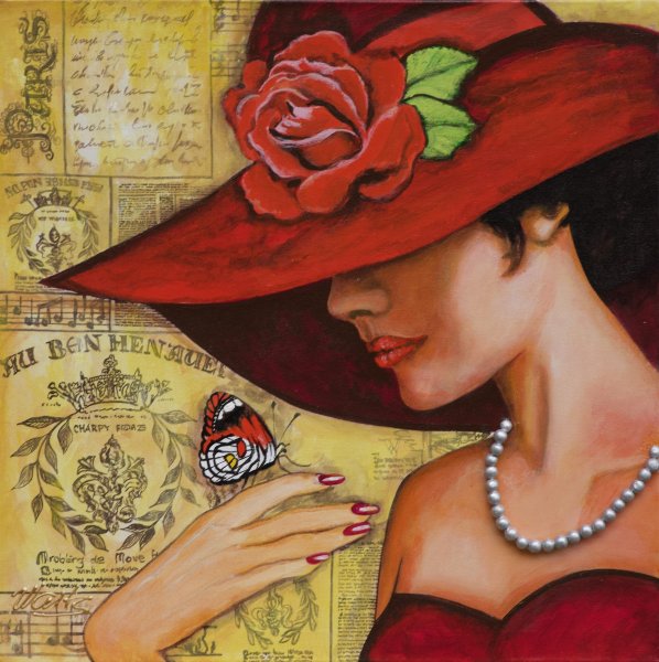 Дама в шляпке