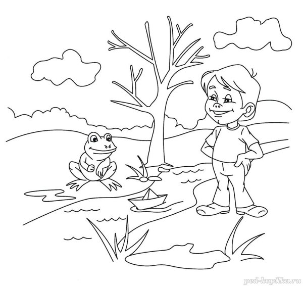 Зима убегает от весны раскраска