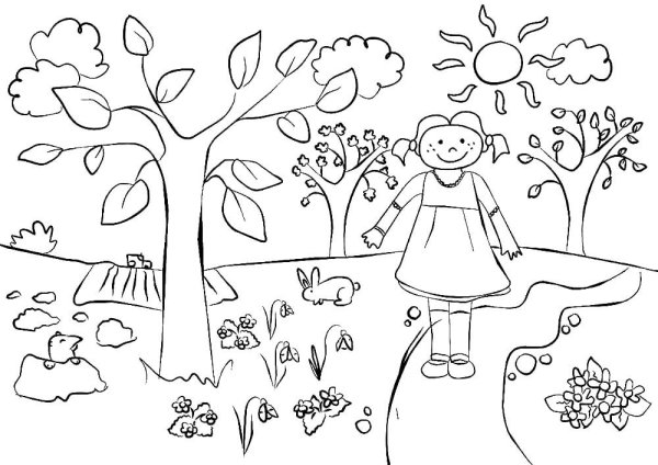 Раскраска. Весна