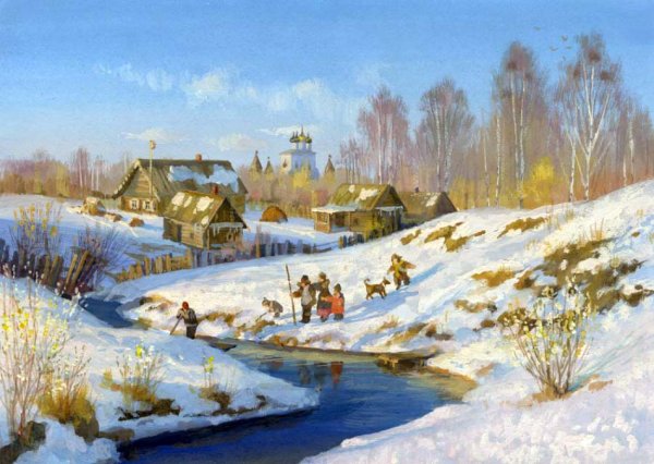 Дмитрий Левин художник картины деревенский пейзаж